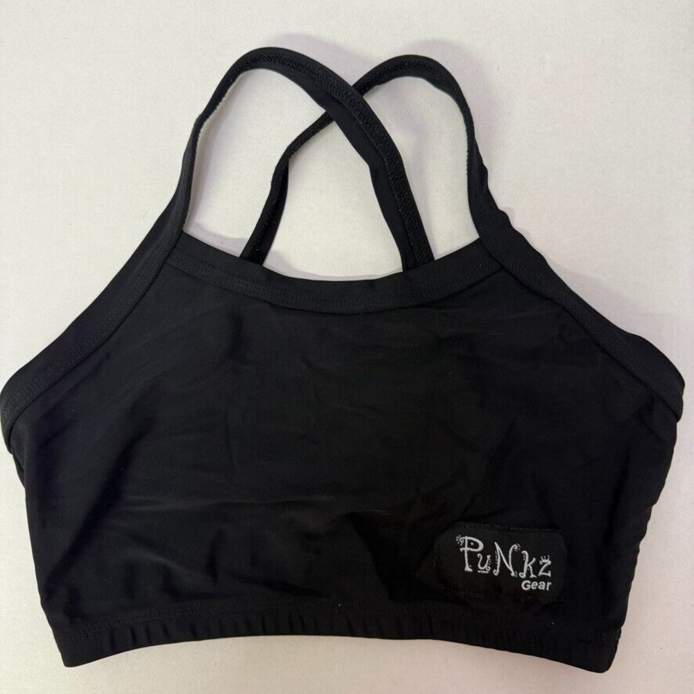Lexi Luu Girls Punkz Gear Dance Cheer Crop Top - Size‎ L - Black